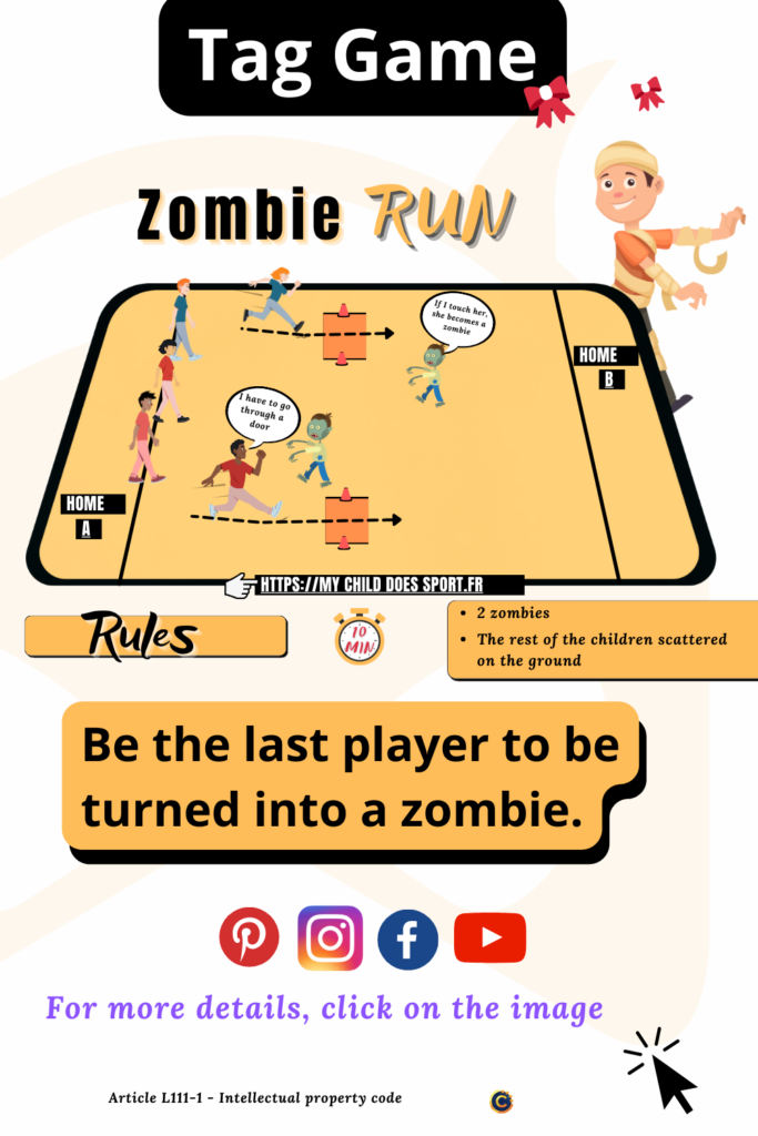 Rules for the "Zombie Run " Game - Children's Chase Sports Game